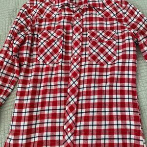 Wrangler Wrancher Pearl Snap Plaid Flannel Shirt, Men's Size M